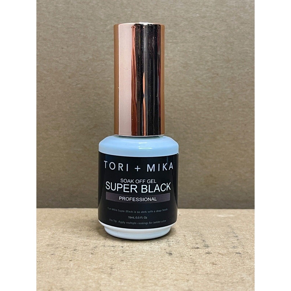 Super Black Nail Gel Polish Art Soak Off No Wipe 0.5oz Nail Polish LED FREE SHIP